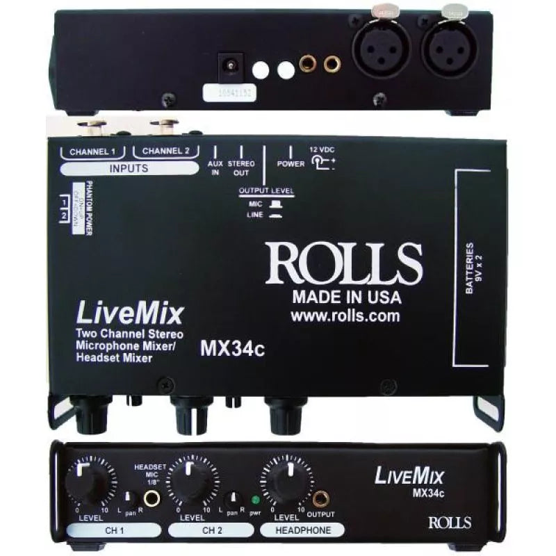 Rolls MX34c Live Mix 2 ch AV Mixer
