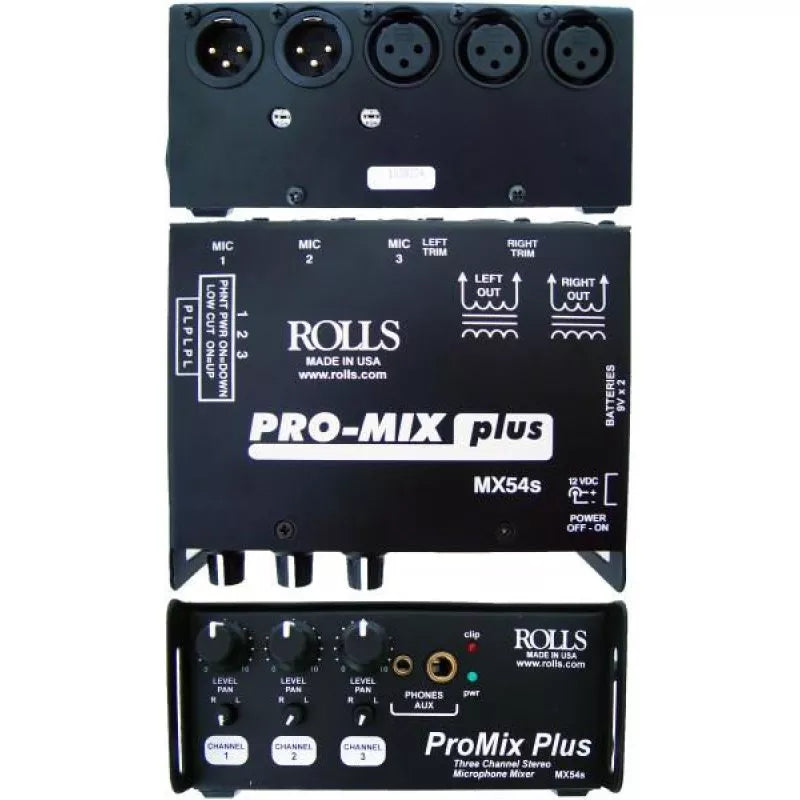 Rolls MX54s Pro Mix Plus 3 CH Mic Mixer