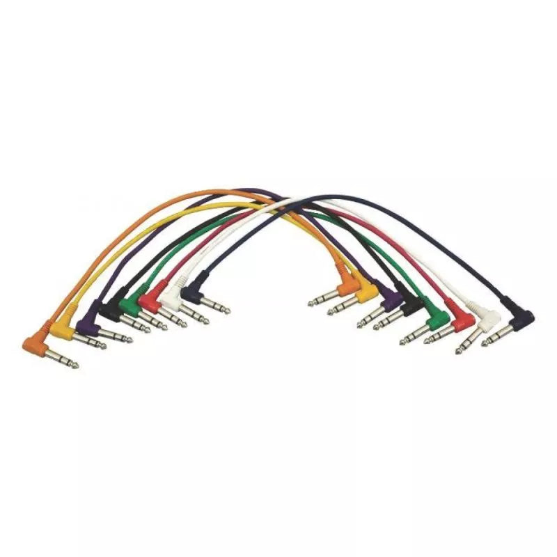 On-Stage TMP-PC18-17TRS-R Right-Angle Patch Cables (TRS-TRS, 8-pack)