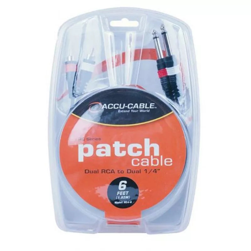 ADJ RC4-6 6' DUAL RCA TO 1/4