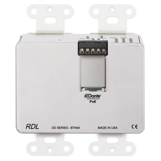 RDL DD-BTN44 Wall-Mounted Audio Dante Interface
