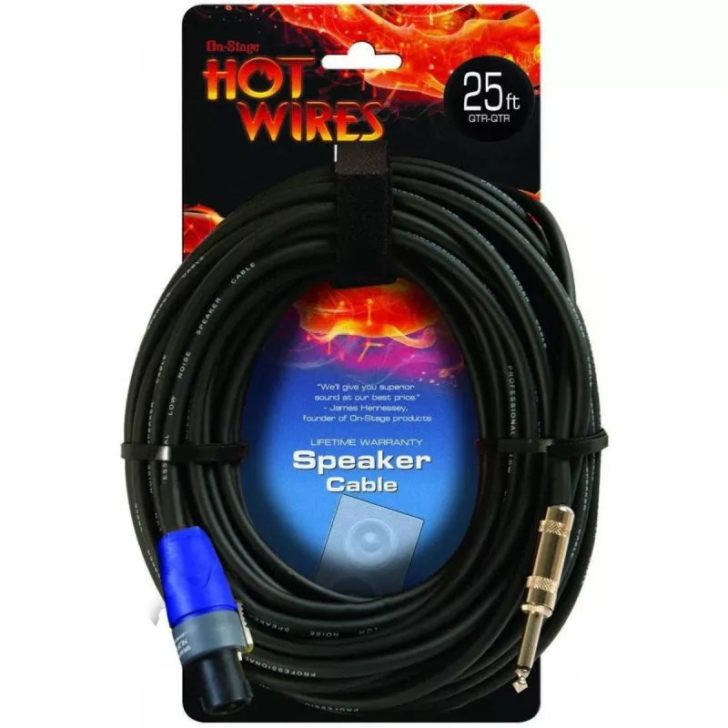 On-Stage TMP-SP14-25SQ Speakon Cable with Neutrik Connectors (25', NL2-QTR)