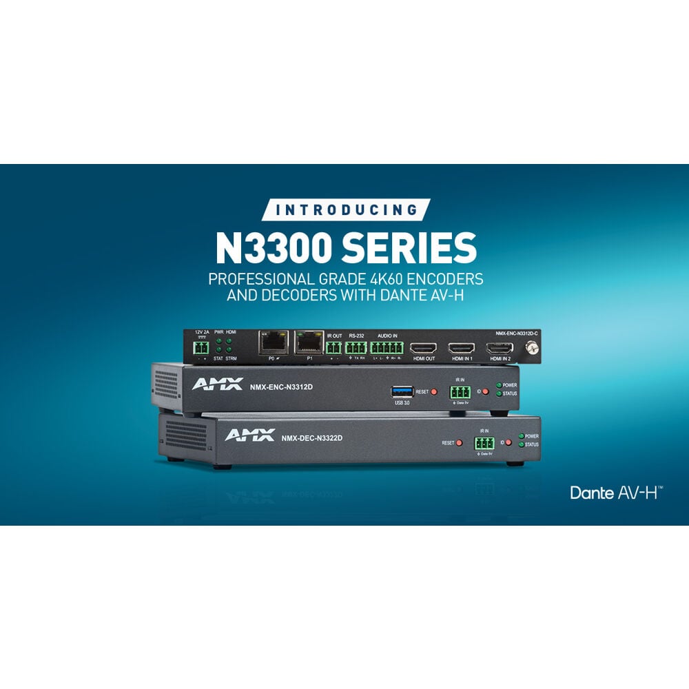 AMX AMX-N33E001C 4K60 H.26X/Dante Av-H Encoder