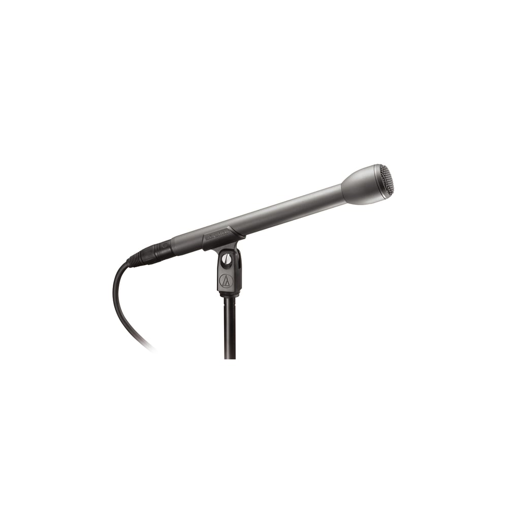 Audio-Technica AT8004L Omnidirectional Dynamic Handheld Interview Microphone With Extended Handle, 9.43"