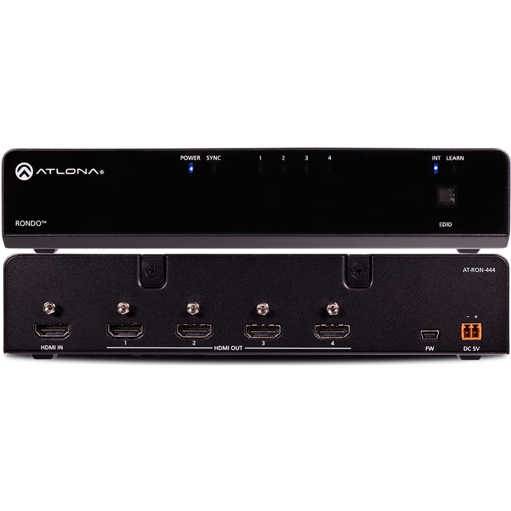 ATLONA AT-RON-444 4K Hdr Four-Output Hdmi Distribution Amplifier
