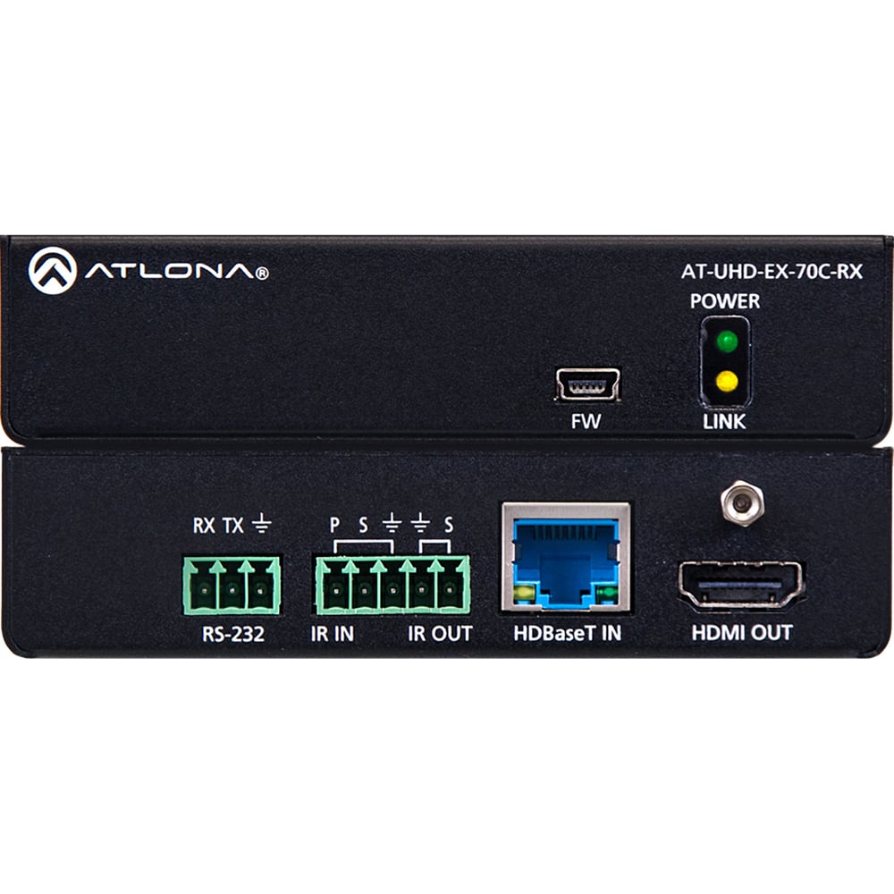 ATLONA AT-UHD-EX-70C-RX 4K/Uhd Hdmi Over Hdbaset Receiver - Control & Poe - 70M