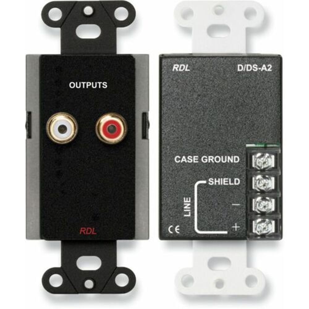 RDL DB-A2 Line Output Assembly-Rca Jacks, Terminal Block-Black