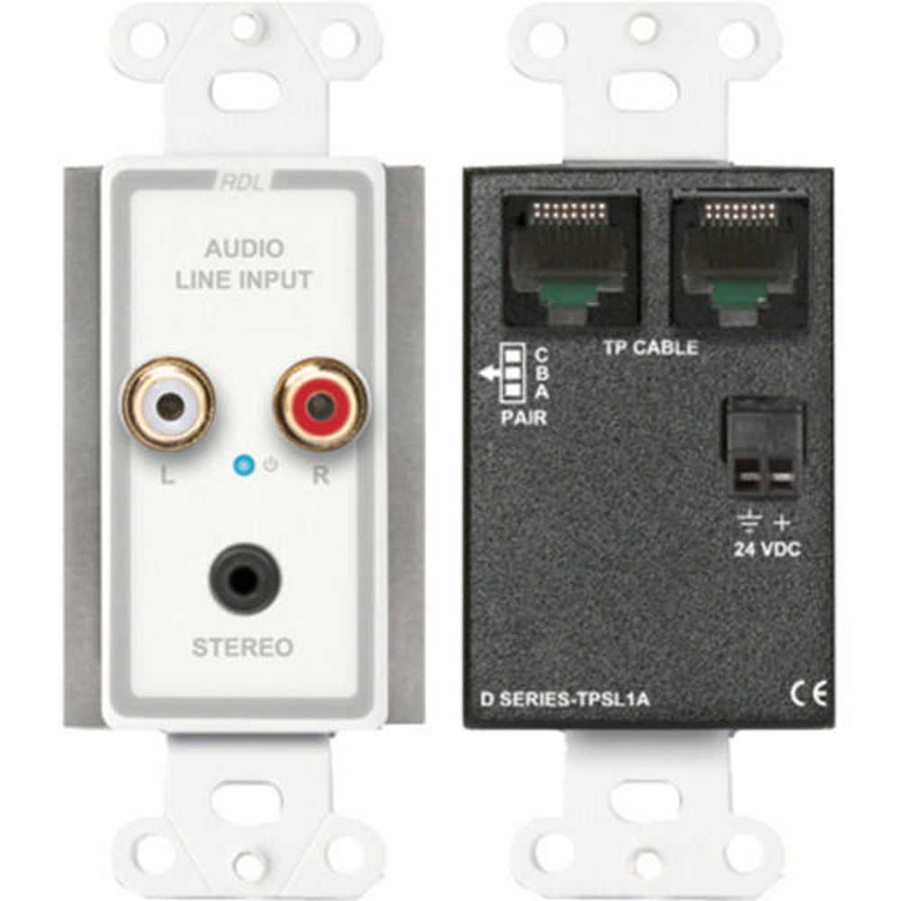 RDL 001-4680 Active Single-Pair Sender Twisted Pair Format-A Mini-Jack Stereo Rca In