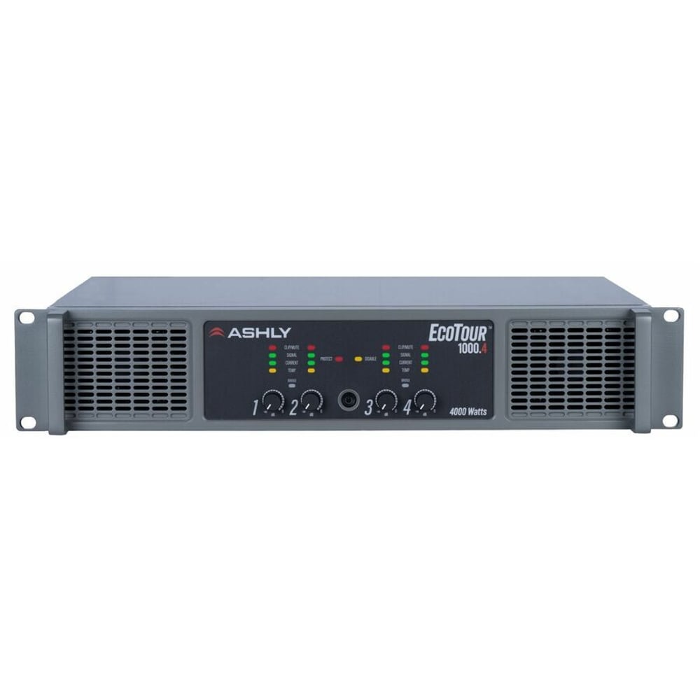 Ashly EcoTour 1000.4 High-Efficiency Touring Power Amplifier 4X1000W At 2/4 Ohms & 70V, 500W