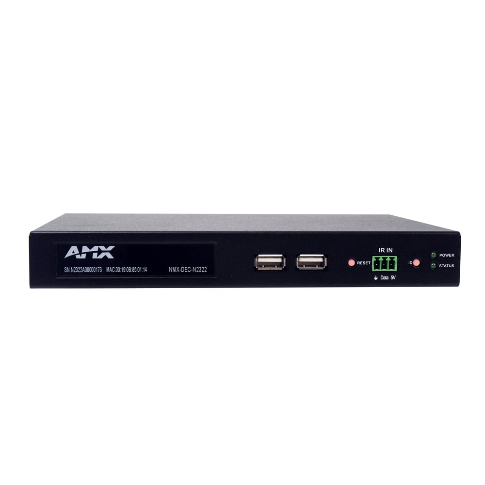 AMX FGN2322-SA Fgn2300 Series 4K Uhd Video Over Ip Stand Alone Decoder With Kvm, Poe