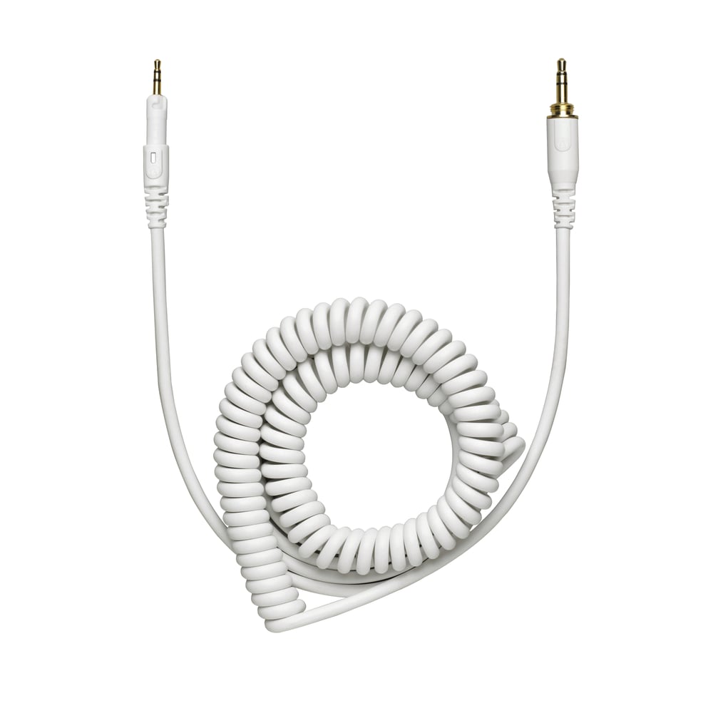 Audio-Technica HP-CC-WH 1.2M-3M (3.9'-9.8') Coiled (White) Replacementcable For Ath-M50Xwh Headphones. In