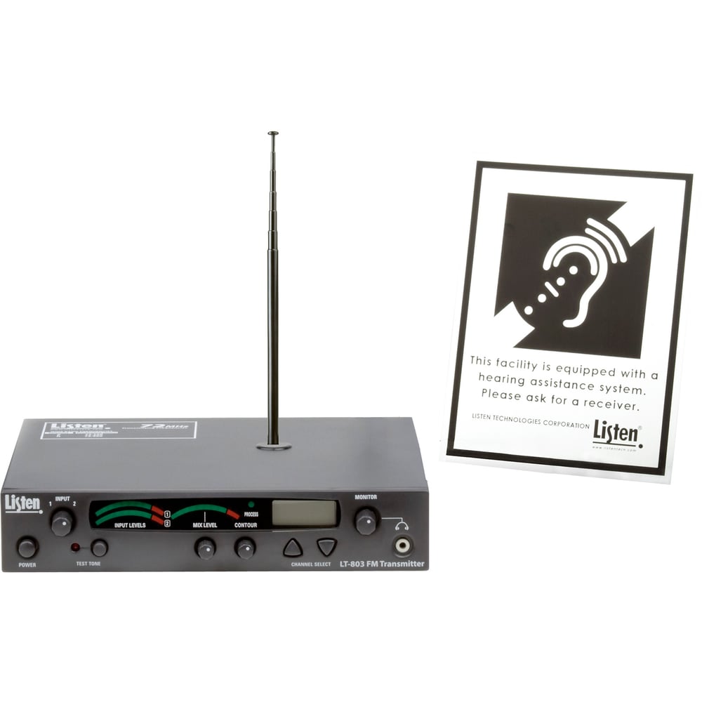 Listen Technologies LT-803-072-P1 Stationary 3 Channel Rf Transmitter Bundle 72Mhz