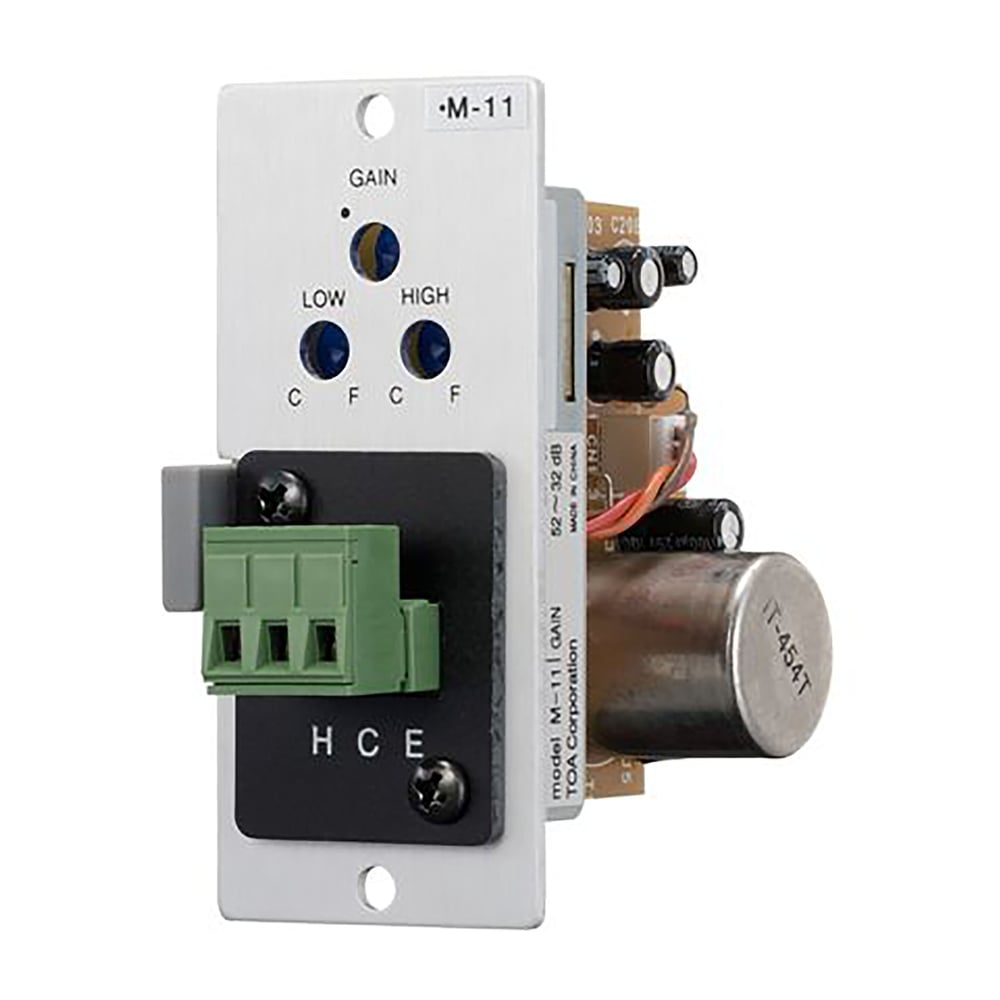 TOA M-11S T Microphone Input Module, Balanced, 600Ohms, Lo/Hi Cut Filters Remote Vol