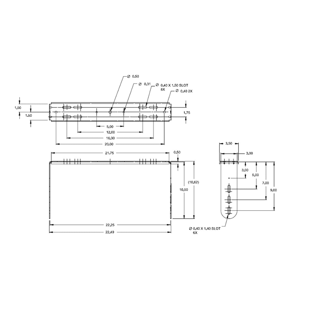 JBL MTU-4 Ae Series 22-1/4" U-Bracket