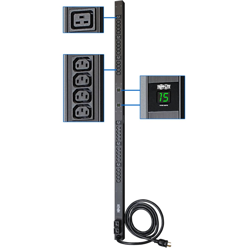 TRIPPLITE PDUMV30HV Tripp Lite Pdu Metered 208V / 240V 30A 6 C19 24; C13 L6-30P Vertical