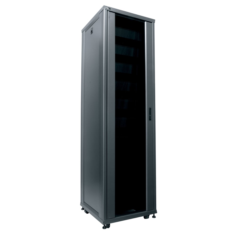 Middle Atlantic RCS-4224 42U, 24"D Rk Config W/Sp, Front Dr, Rap, (9)Shelves, (9)Pnls