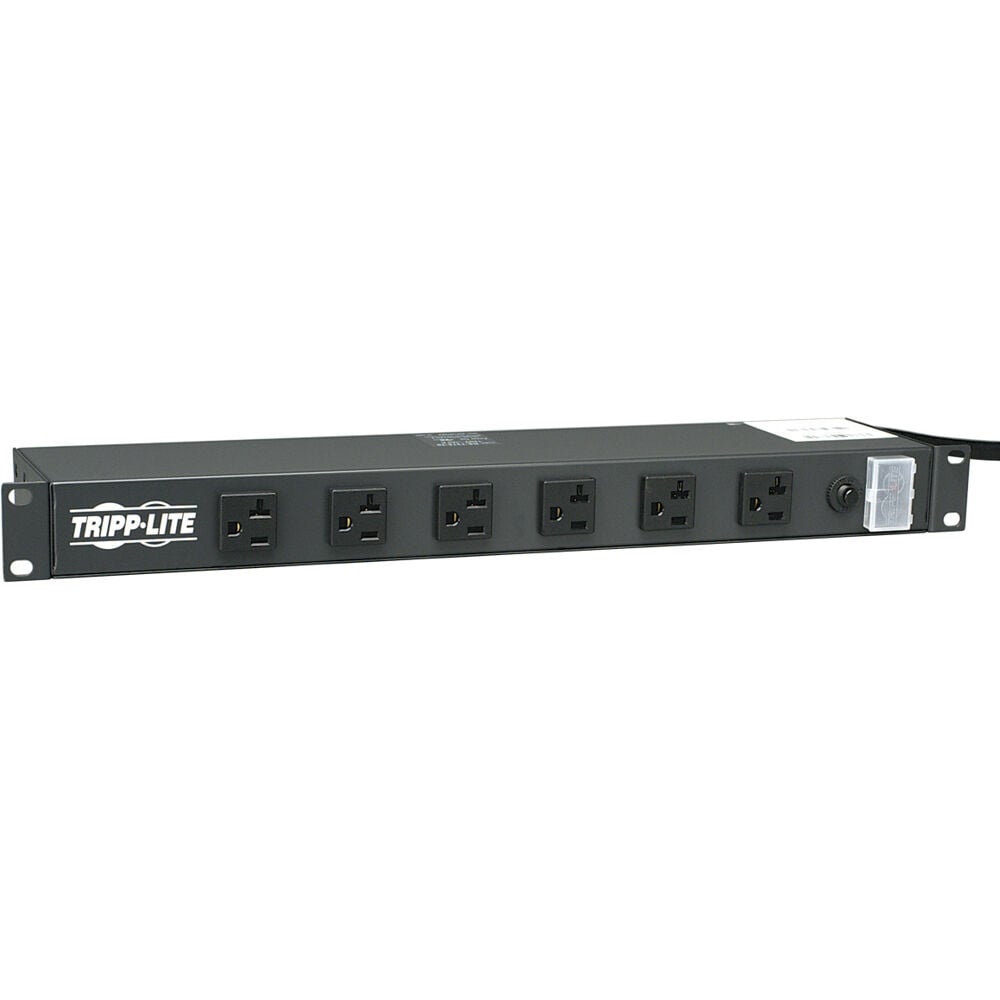TRIPPLITE RS-1215-20 1U Rack-Mount Power Strip, 120V, 20A, 5-20P, 12 Outlets (6 Front-Facing,