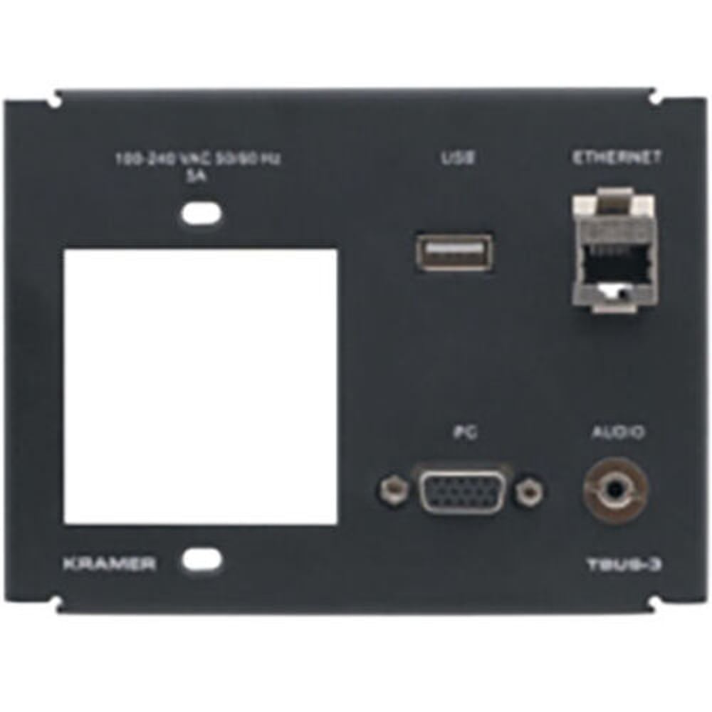Kramer T3F-US/SET 1 Single Us 110V Ac Power Socket, 1 Fixed 15-Pin Hd (Pc), 1 Fixed Usb-