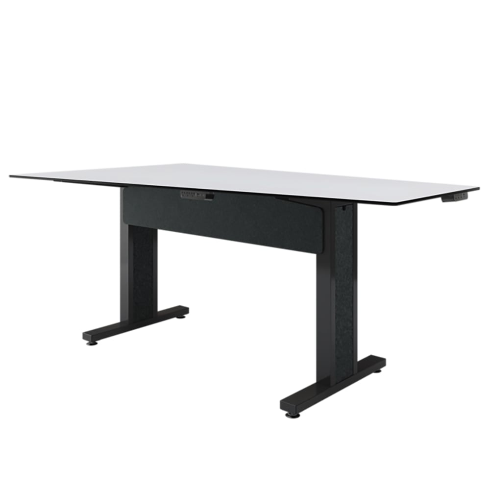 Middle Atlantic TBL-ANG-5P-CH-WB Forum 5 Person Angle Table, 38" Counter Height, Dark Finish