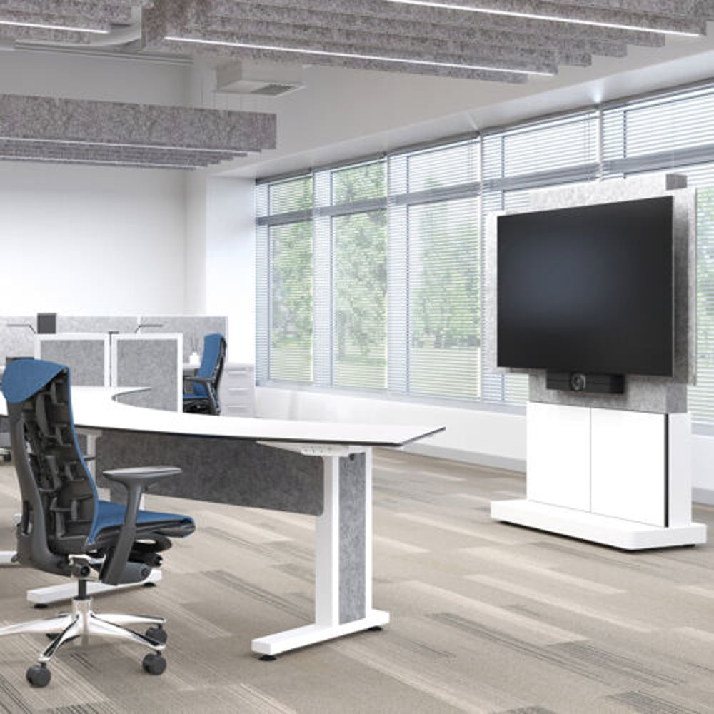 Middle Atlantic TBL-ARC-3P-SH-WW Forum 3 Person Arc Table, 30" Seated Height, Light Finish