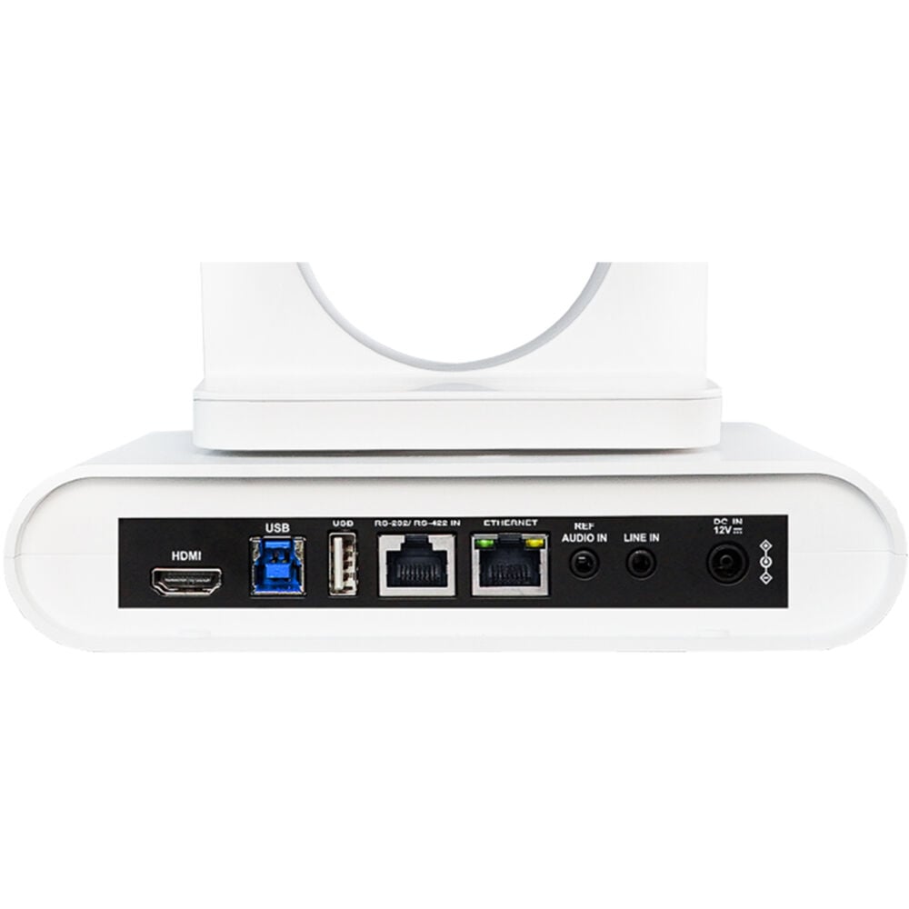LUMENS VC-TR60A DANTE AV-HW Taa 12X Optical Zoom, 4K Dante Av-H Dual Lens Voice Tracking Cam-White