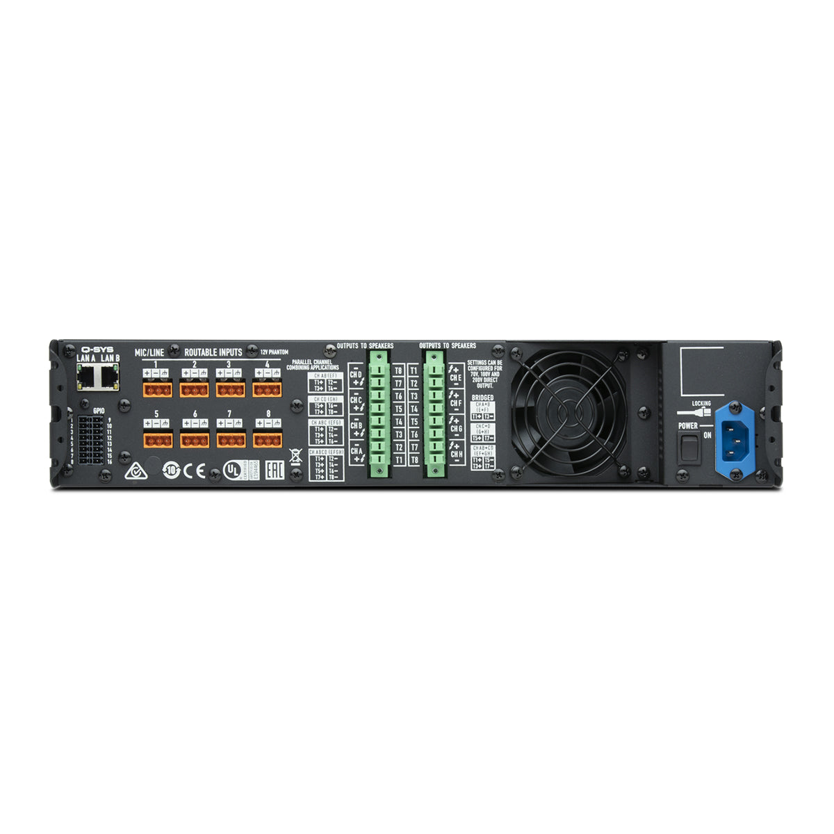 Q-SYS CX-Q 8K8-Eight-channel Network Amplifier – SoundPro