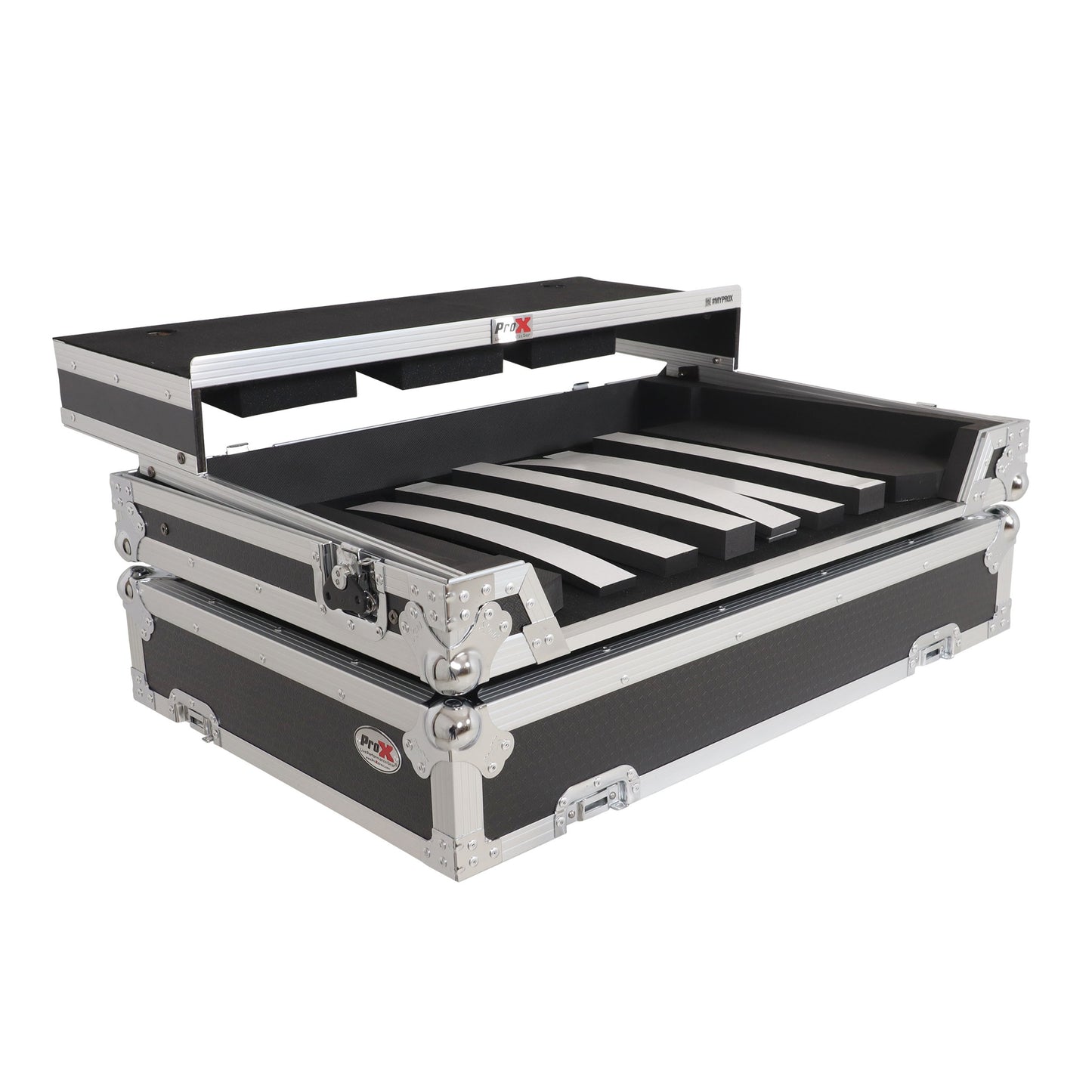 ProX Universal DJ Controller Case Flight Road Case With Laptop Shelf | Large