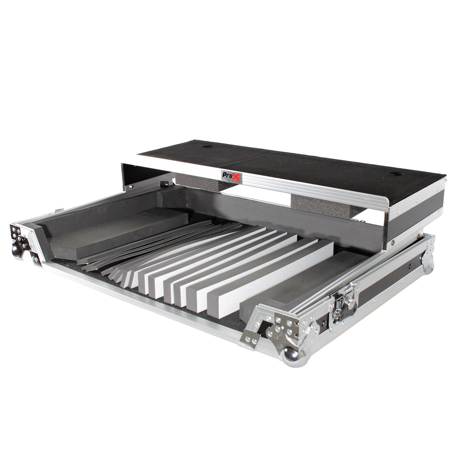 ProX Universal DJ Controller Case Flight Road Case With Laptop Shelf | Large