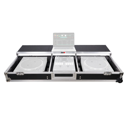 ProX XS-TMC1012WLTFSTND DJ Coffin Flight Case for Turntables and Mixer