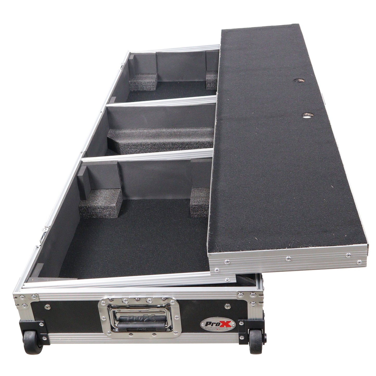 ProX XS-TMC1012WLTFSTND DJ Coffin Flight Case for Turntables and Mixer