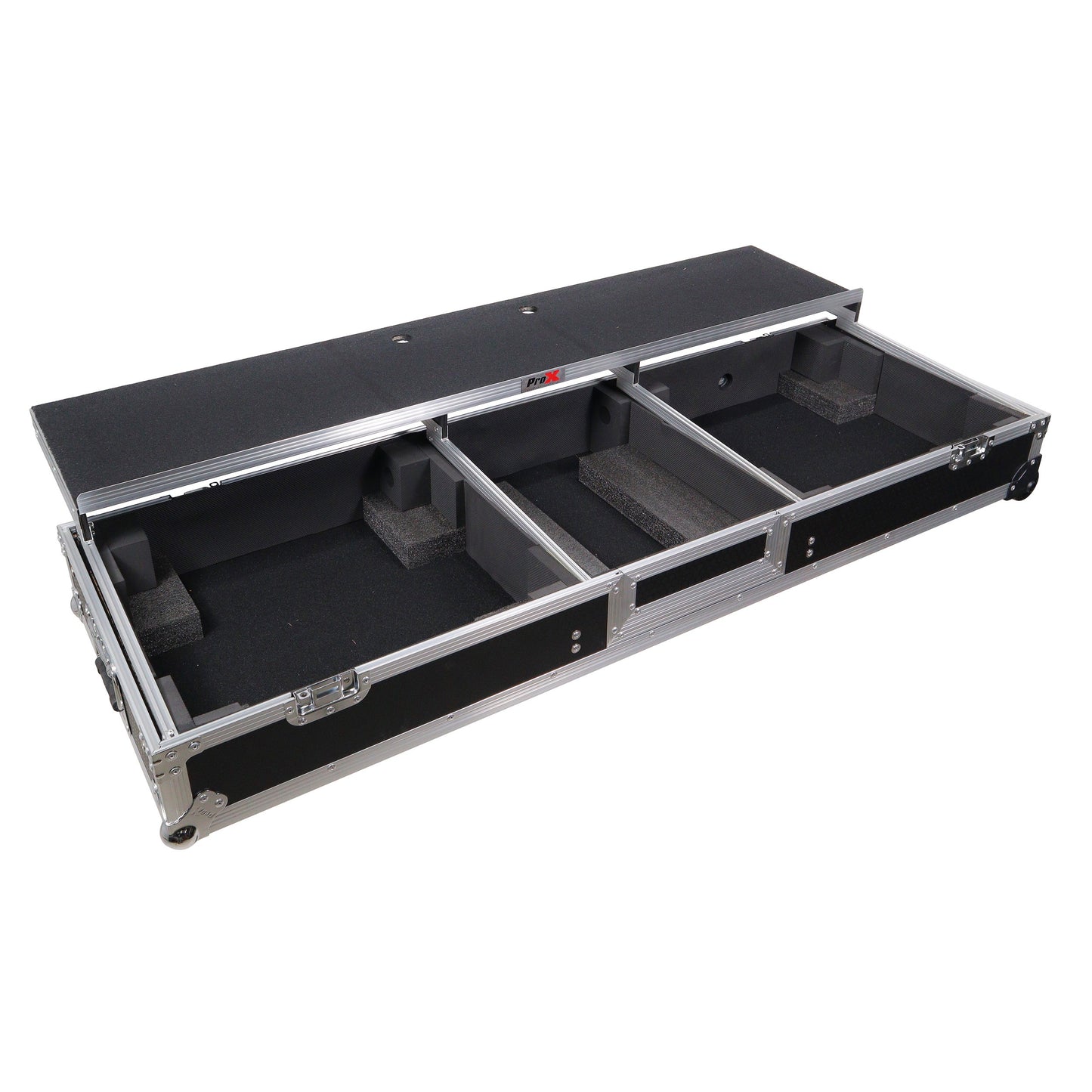 ProX XS-TMC1012WLTFSTND DJ Coffin Flight Case for Turntables and Mixer