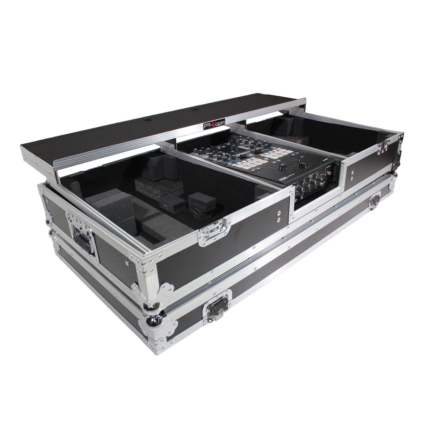 ProX XS-TMC1012WLTFBTL Flight Coffin Case For Rane 72 and 2 Turntables