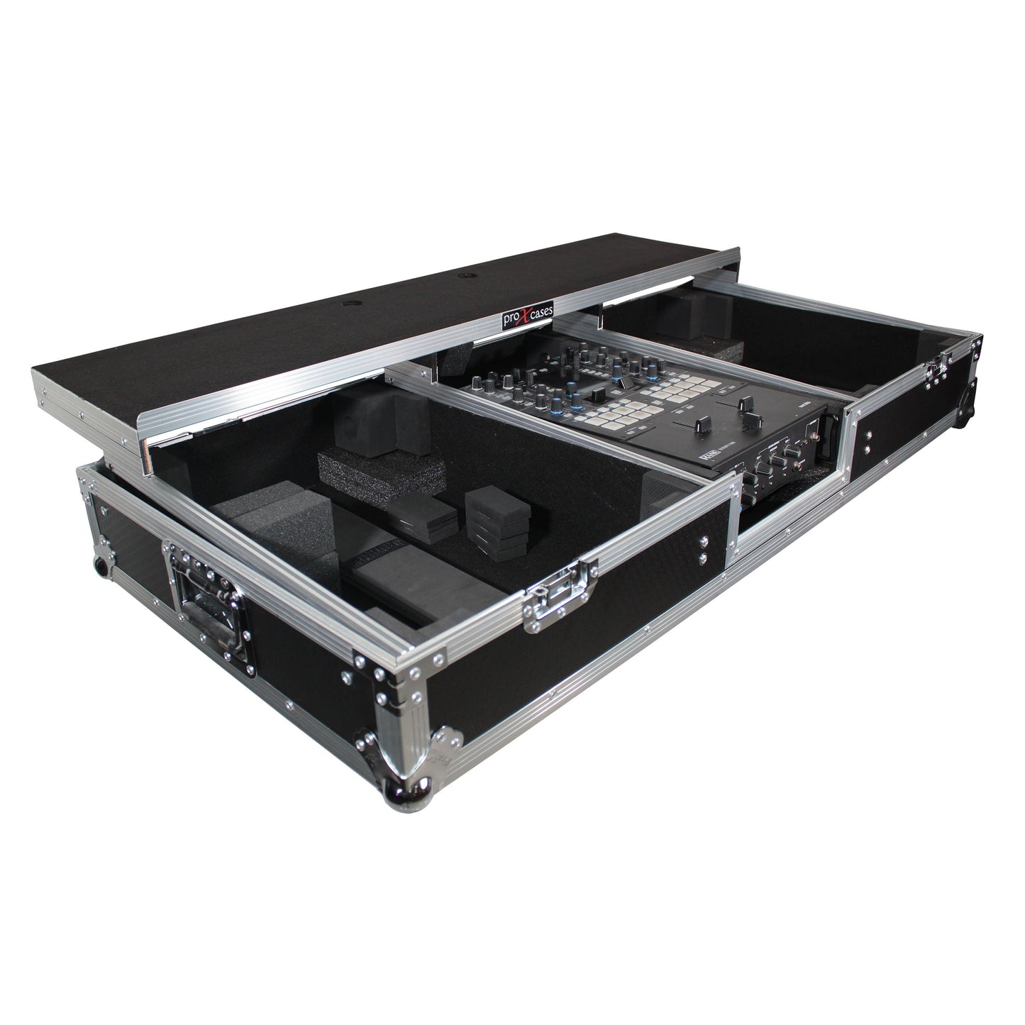 ProX XS-TMC1012WLTFBTL Flight Coffin Case For Rane 72 and 2 Turntables