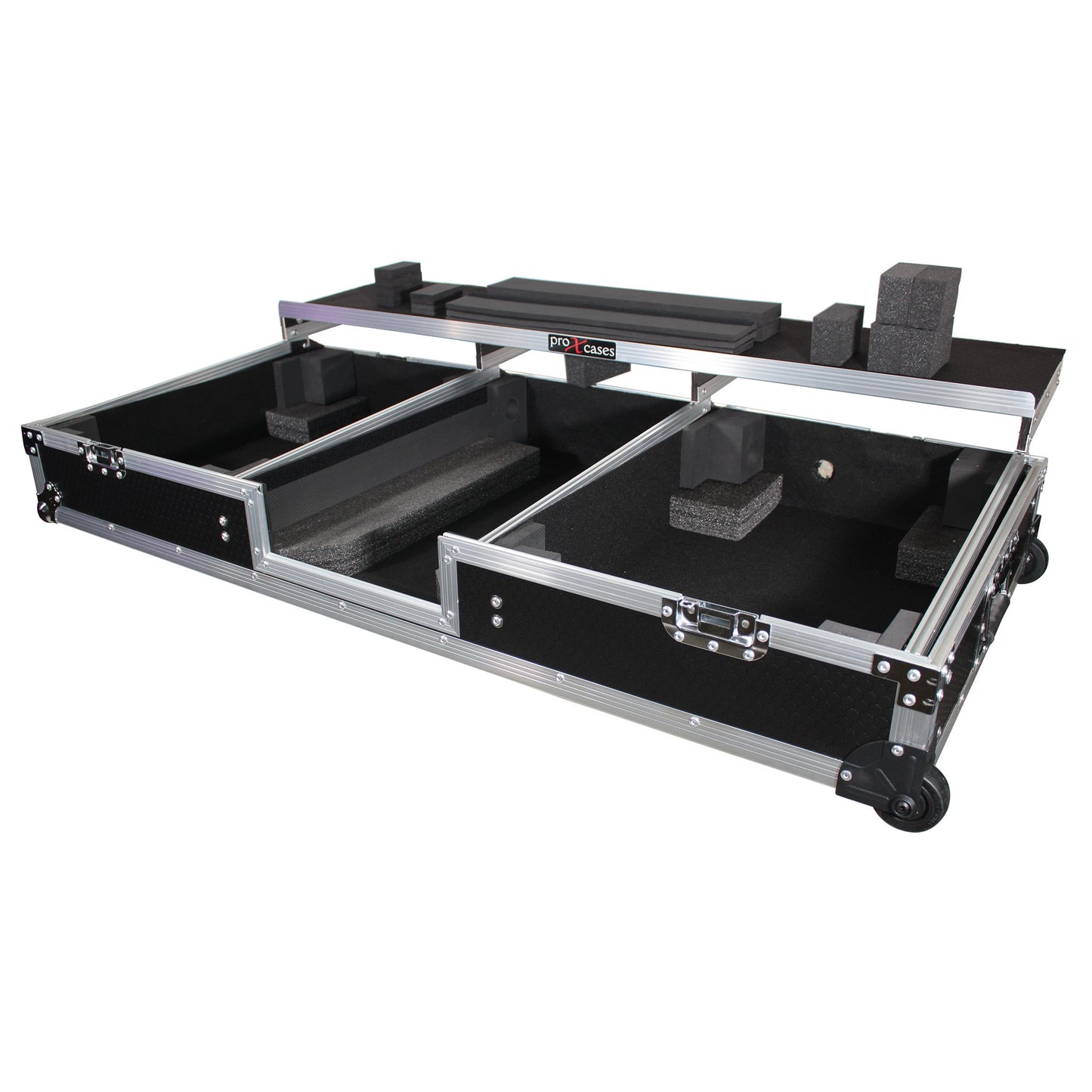 ProX XS-TMC1012WLTFBTL Flight Coffin Case For Rane 72 and 2 Turntables