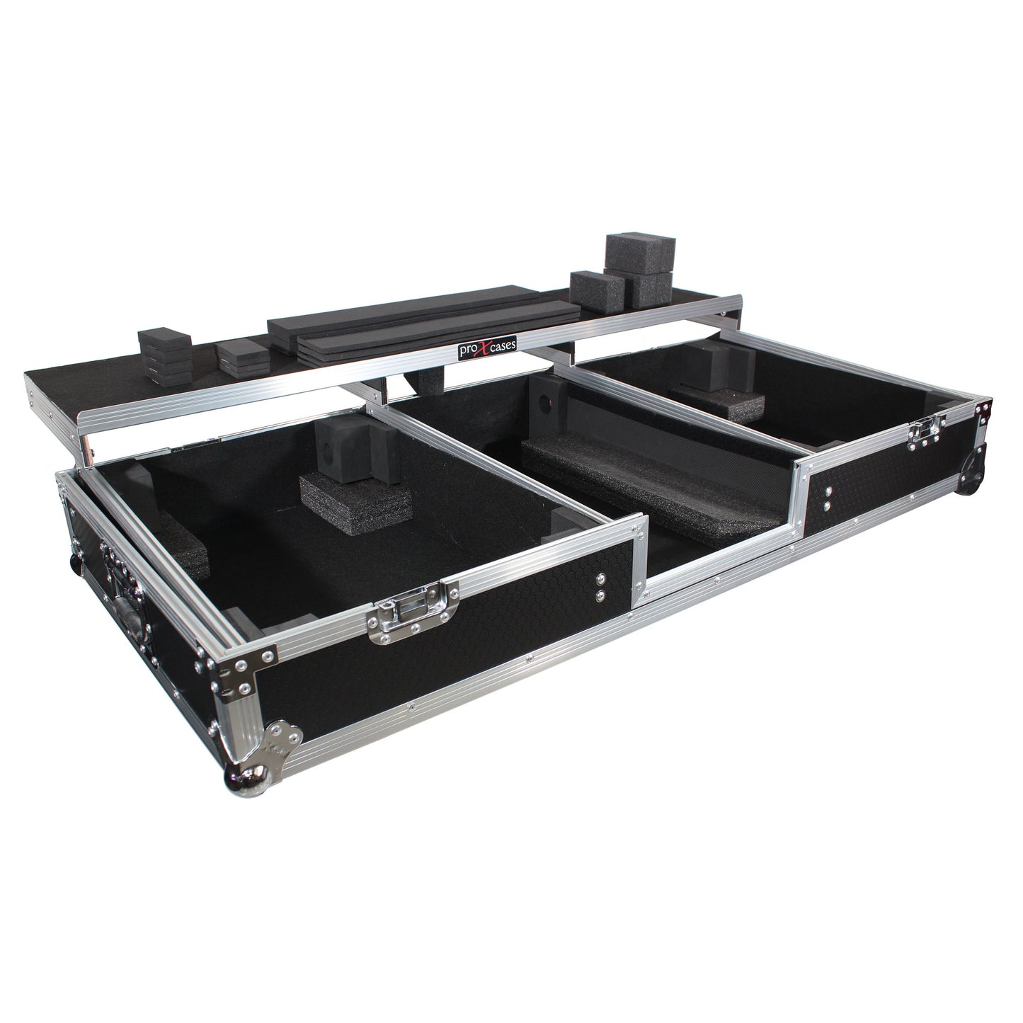 ProX XS-TMC1012WLTFBTL Flight Coffin Case For Rane 72 and 2 Turntables