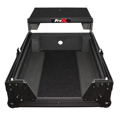 ProX ATA Flight Case for 12" DJ Mixers Honeycomb Road Case | Black | With Laptop Shelf