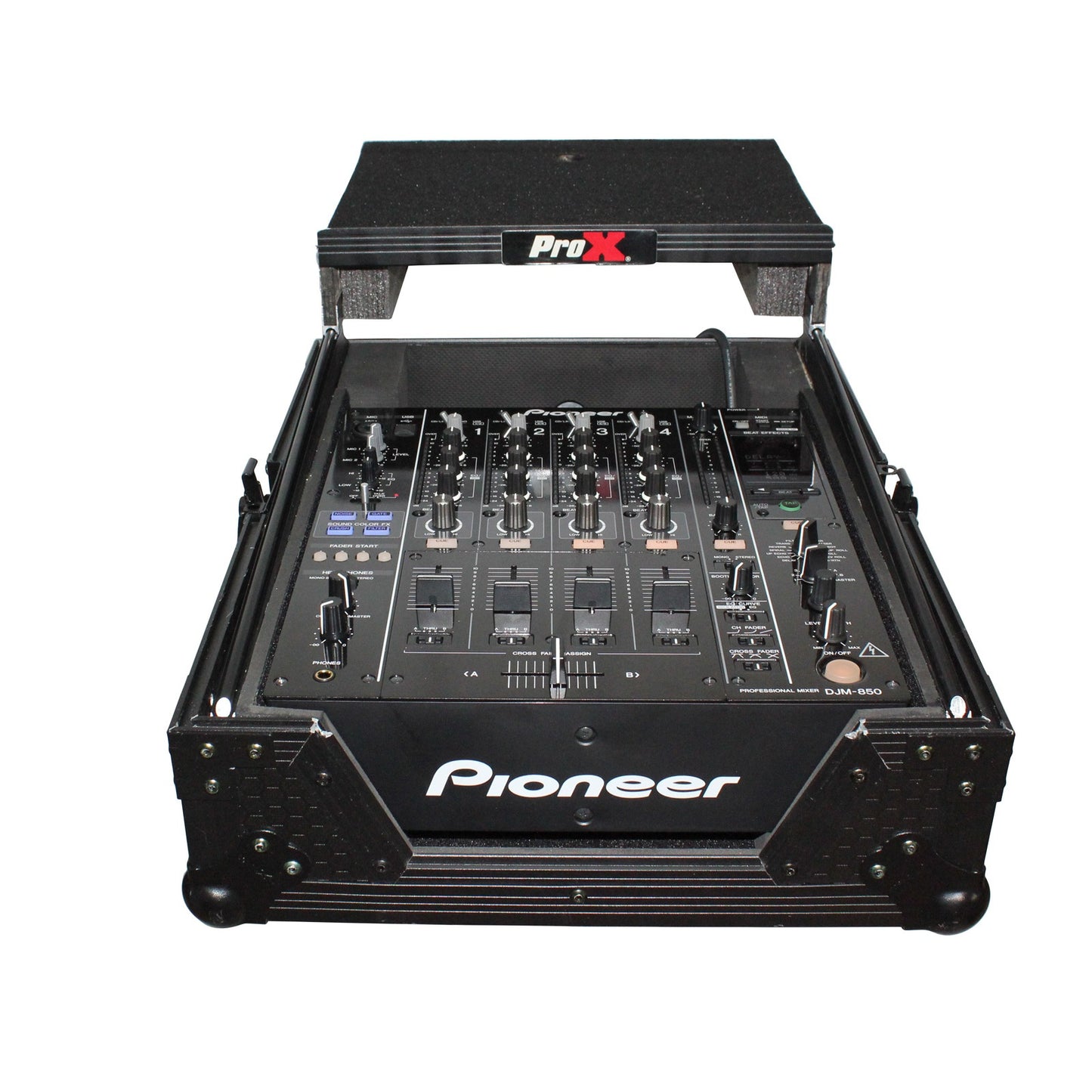ProX ATA Flight Case for 12" DJ Mixers Honeycomb Road Case | Black | With Laptop Shelf