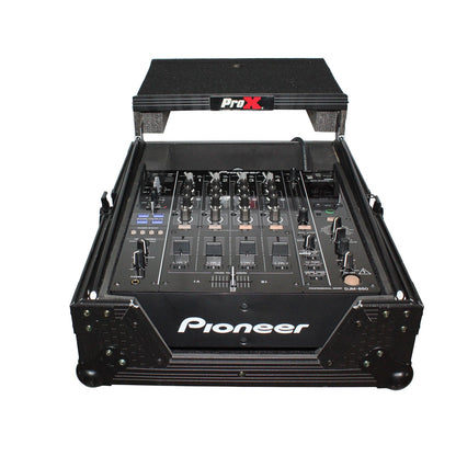 ProX ATA Flight Case for 12" DJ Mixers Honeycomb Road Case | Black | With Laptop Shelf