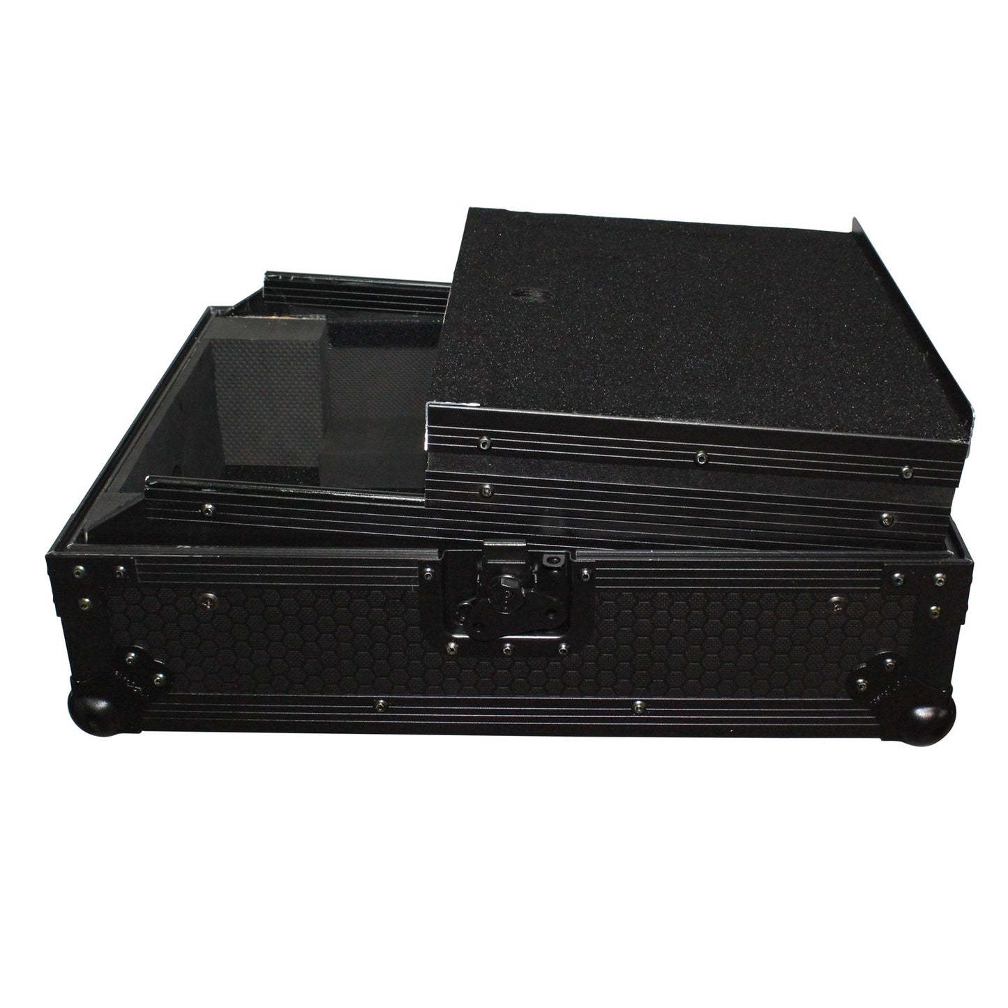 ProX ATA Flight Case for 12" DJ Mixers Honeycomb Road Case | Black | With Laptop Shelf
