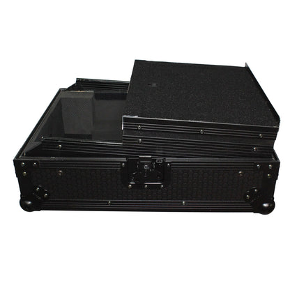 ProX ATA Flight Case for 12" DJ Mixers Honeycomb Road Case | Black | With Laptop Shelf