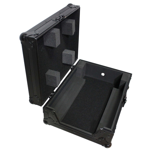 ProX ATA Flight Case for 12" DJ Mixers Honeycomb Road Case | Black | Without Laptop Shelf