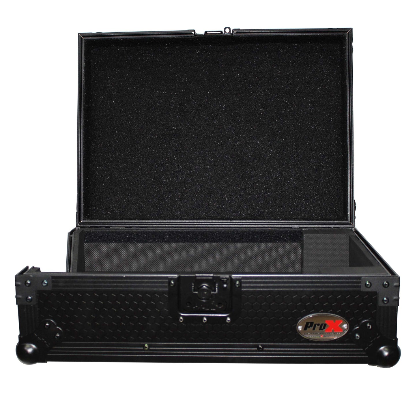 ProX ATA Flight Case for 12" DJ Mixers Honeycomb Road Case | Black | Without Laptop Shelf