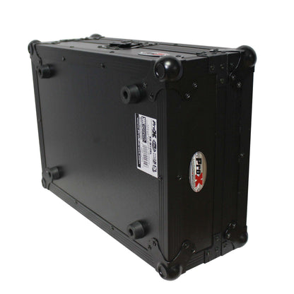ProX ATA Flight Case for 12" DJ Mixers Honeycomb Road Case | Black | Without Laptop Shelf