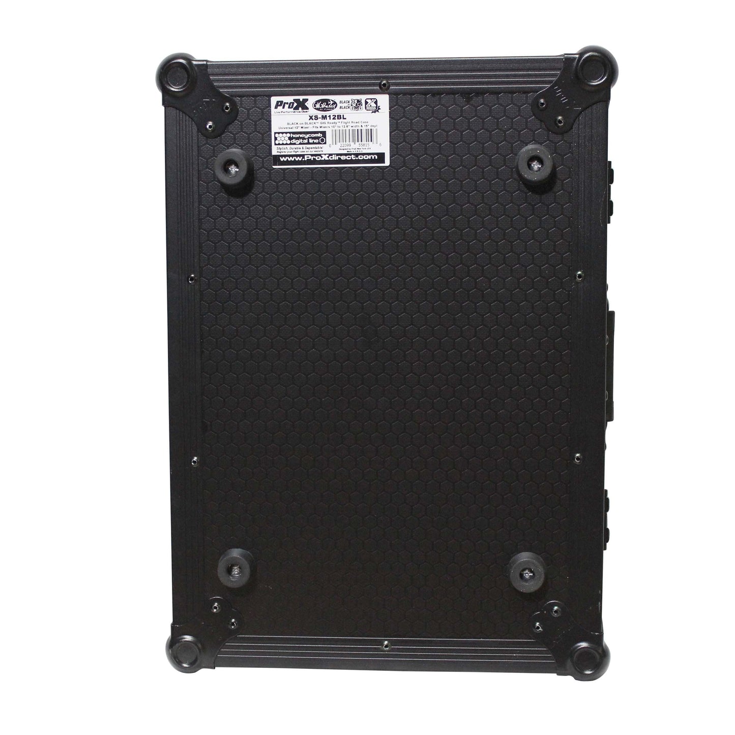 ProX ATA Flight Case for 12" DJ Mixers Honeycomb Road Case | Black | Without Laptop Shelf