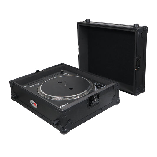 ProX Flight Case for Turntable - Universal W-Foam Kit | Black on Black