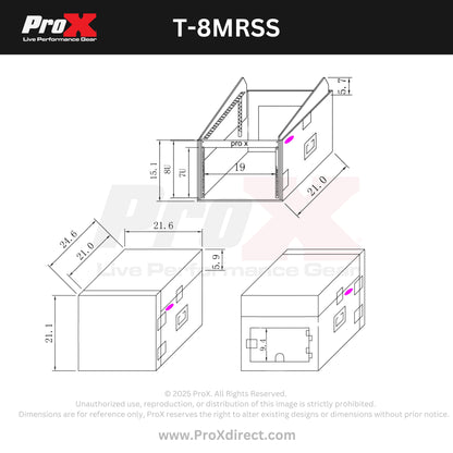 ProX T-8MRSS 8U Rack x 10U Top Mixer DJ Combo Flight Case