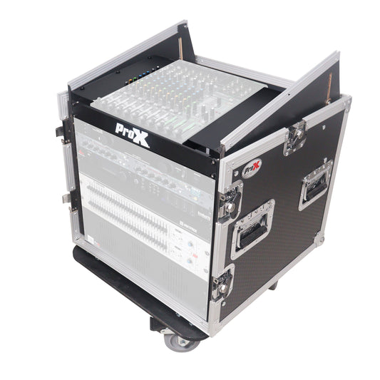 ProX T-10MRSS 10U Rack x 10U Top Mixer DJ Combo Flight Case
