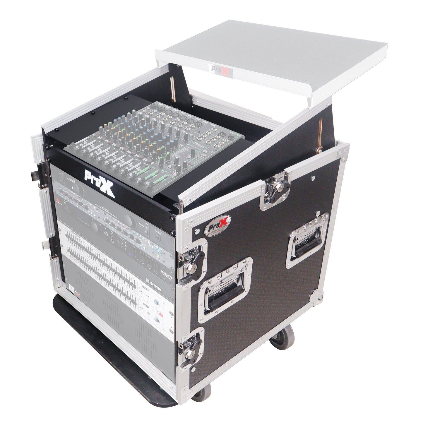 ProX T-10MRSS 10U Rack x 10U Top Mixer DJ Combo Flight Case