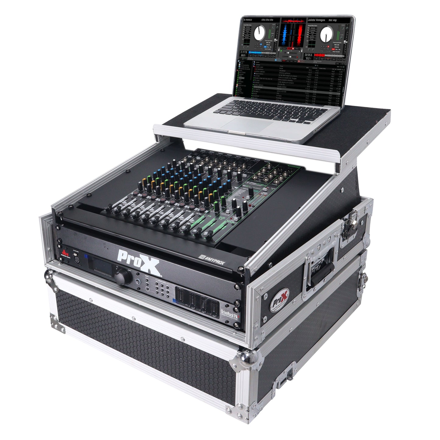 ProX T-2MRLT Mixer DJ Combo Flight Case w Laptop Shelf