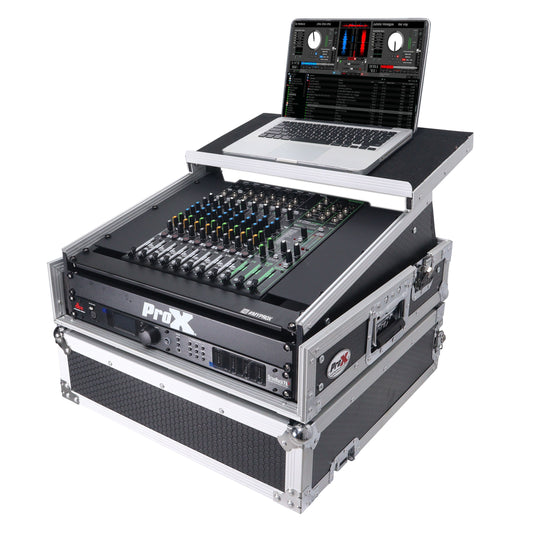 ProX T-2MRLT MK2 2U Rack and 10U Top Mobile DJ Combo Flight Case